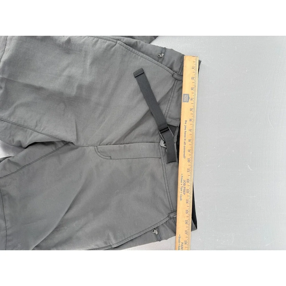 The North Face Mens Grey Convertible Zip Off Hiking Pants 34x32 UPF 40 Belted